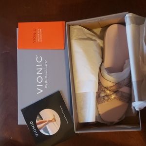 NEW IN BOX Vionic pink and snake sandals